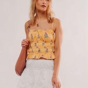 We The Free Yellow Floral Camisole Size: Large